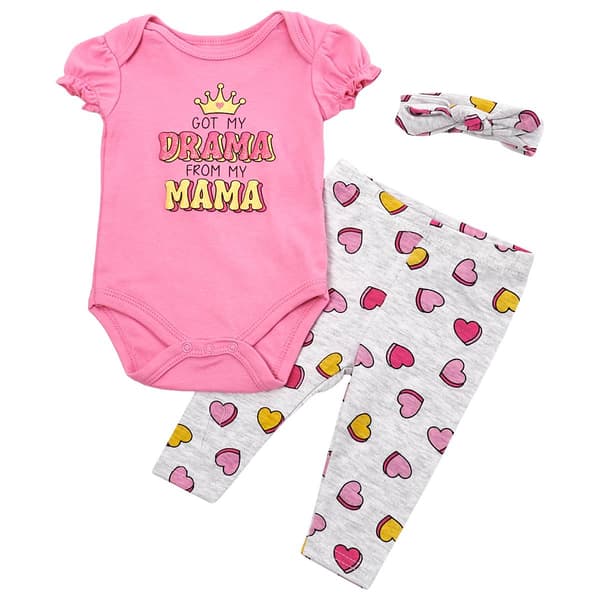 Baby Girl (NB-9M) bon bebe(R) Drama Mama 3pc. Leggings Set - image 