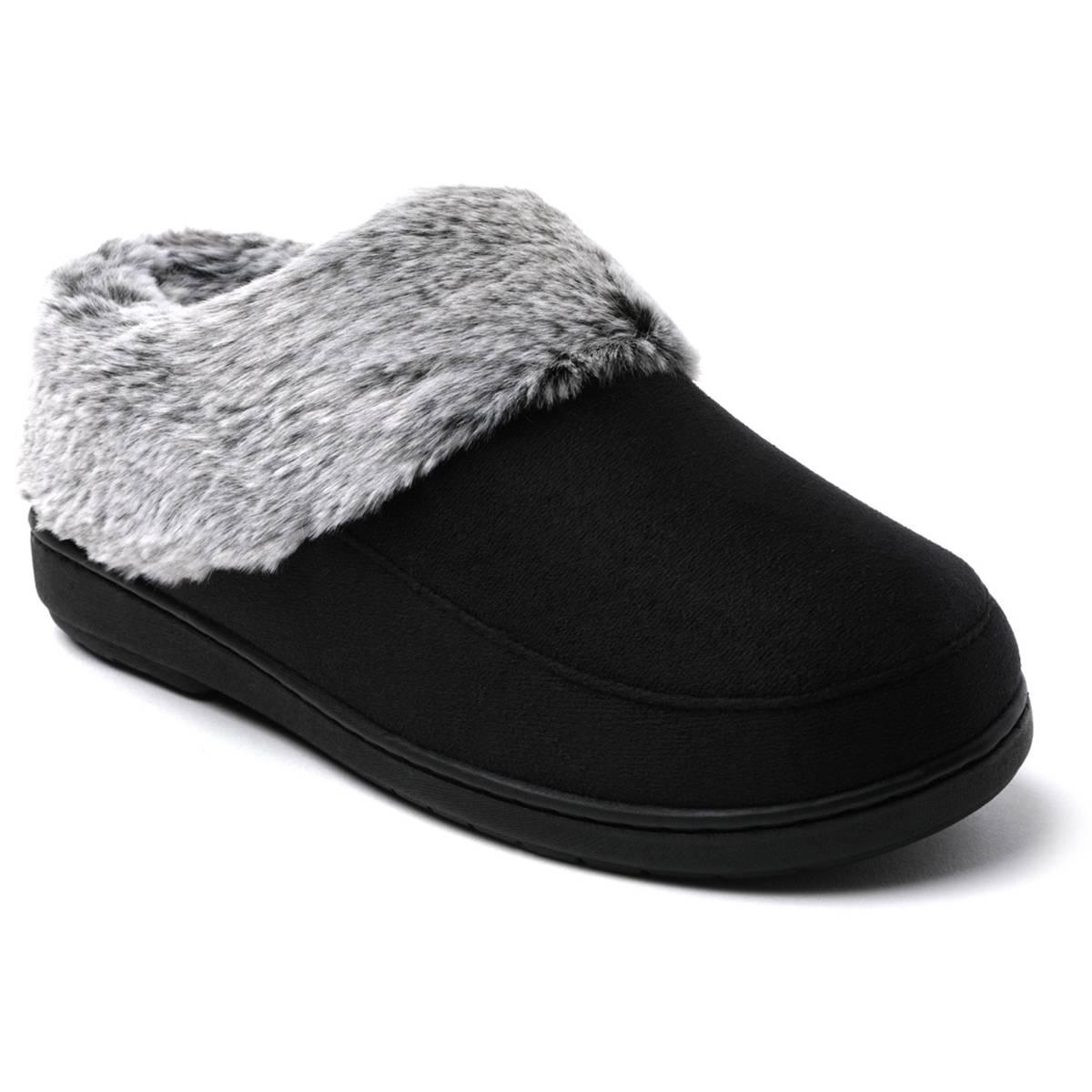 Womens Dearfoams(R) Elaine Microsuede Moc Toe Clog Slippers