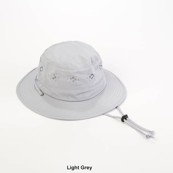 Womens Sun Life Eyelet Bucket Hat with Chin Strap