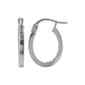 Square Tube Oval Polished Sterling Silver Hoop Earrings - image 1