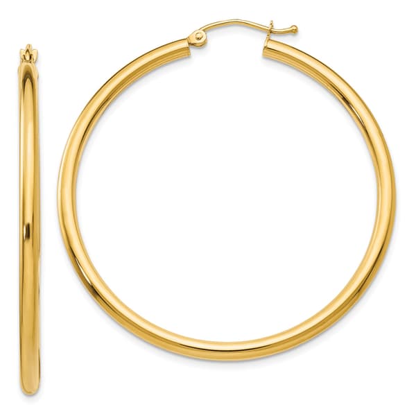 Gold Classics&#40;tm&#41; 14kt. Polished Gold 45mm Hoop Earrings - image 
