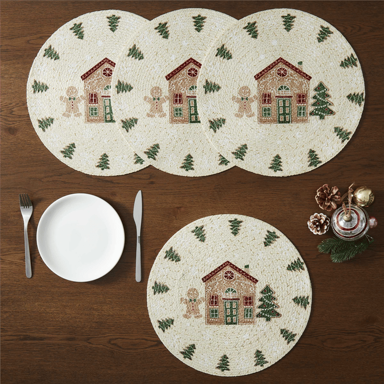 Avanti Linens Gingerbread Village Placemats - Set of 4