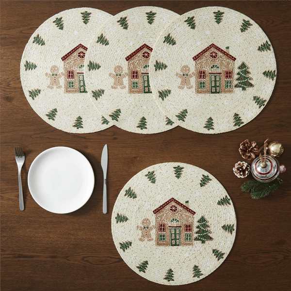 Avanti Linens Gingerbread Village Placemats - Set of 4