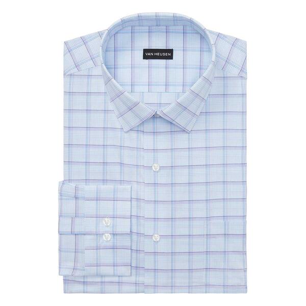 Mens Van Heusen&#40;R&#41; Regular Fit Wrinkle Free Plaid Dress Shirt - image 