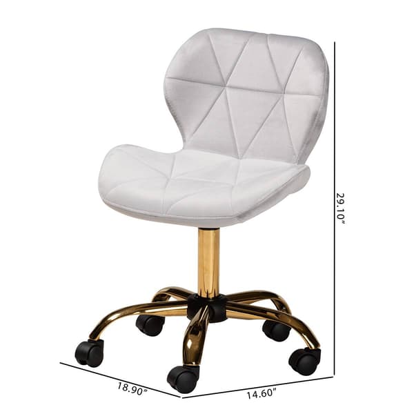 Baxton Studio Savara Glam & Luxe Velvet Swivel Office Chair