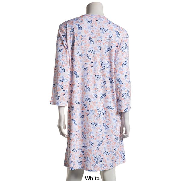 Plus Size Karen Neuburger Long Sleeve Floral Henley Nightshirt