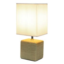 Simple Designs Petite Faux Stone Table Lamp w/Fabric Shade