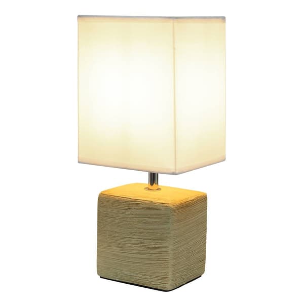 Simple Designs Petite Faux Stone Table Lamp w/Fabric Shade - image 