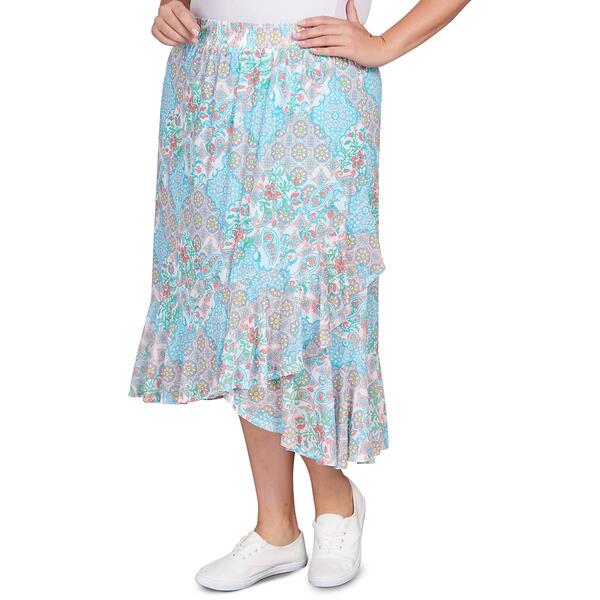 Plus Size Ruby Rd. Garden Variety Paisley Tile Pull On Skirt