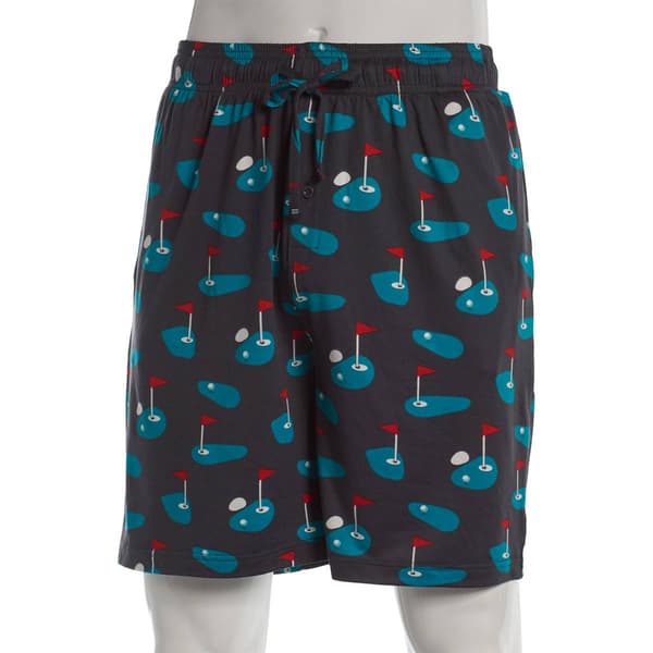 Mens Preswick & Moore® Golf Print Drawstring Pajama Shorts