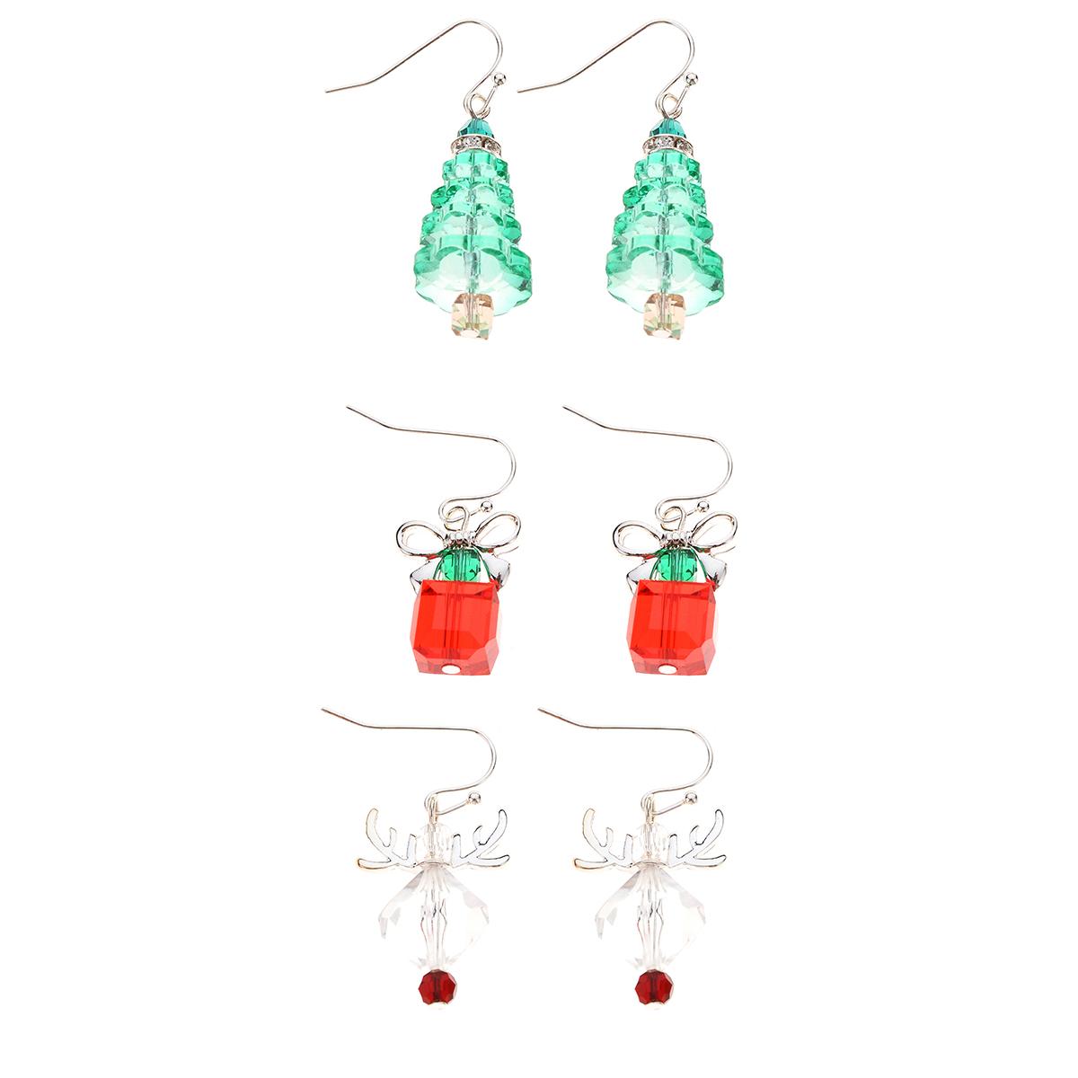 3pc. Present/Deer/Tree Earrings
