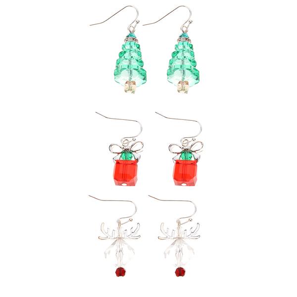 3pc. Present/Deer/Tree Earrings - image 