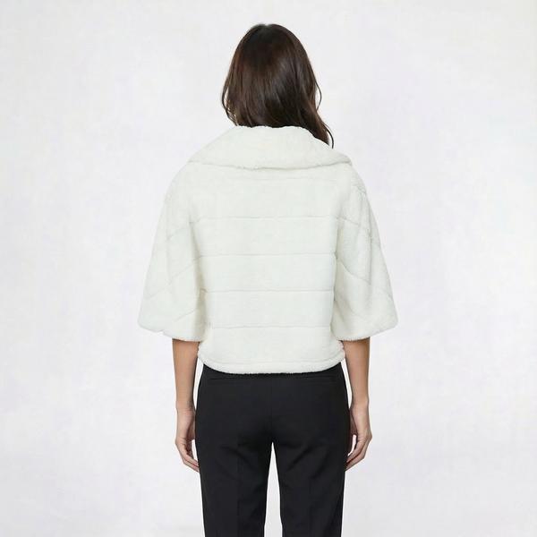 Womens Nina Leonard Collar Fur Capelet