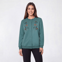 Womens Hasting & Smith Boho Floral Fleece Cardigan