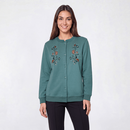 Womens Hasting & Smith Boho Floral Fleece Cardigan - image 