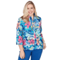 Womens Alfred Dunner The Royal Treatment Tropical Button Down - image 1
