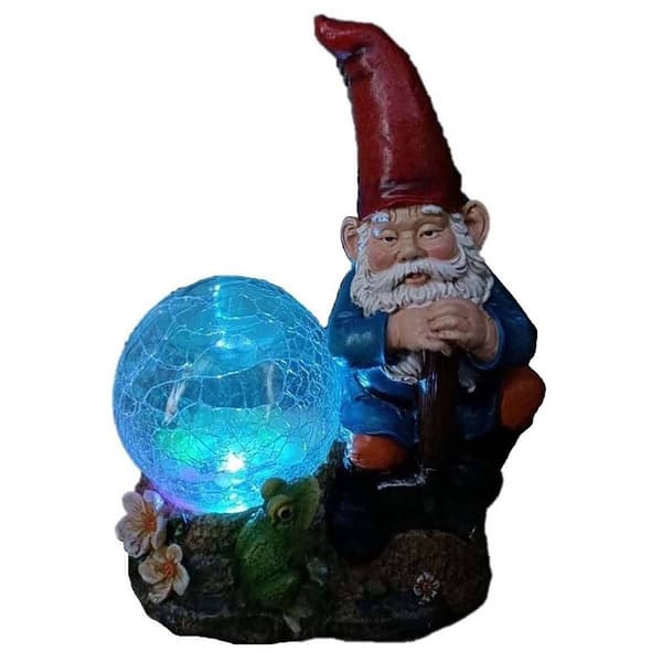 Santa's Workshop 9in. Solar Garden Gnome