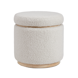 Linon Home Decor Blanche Storage Natural Sherpa Ottoman