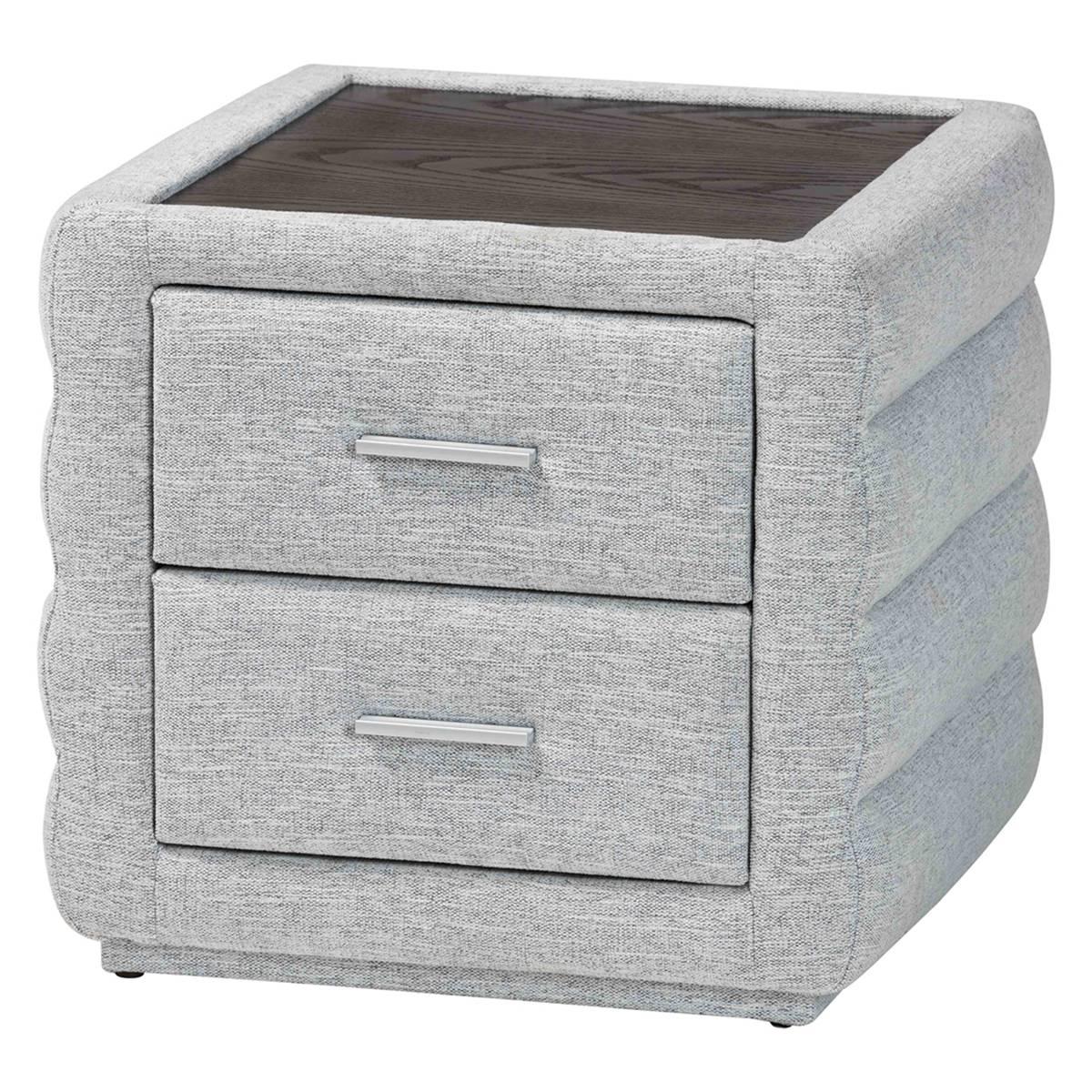 Baxton Studio Cadmus Modern Channel Tufted Fabric Nightstand