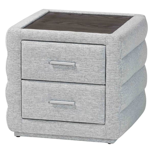Baxton Studio Cadmus Modern Channel Tufted Fabric Nightstand