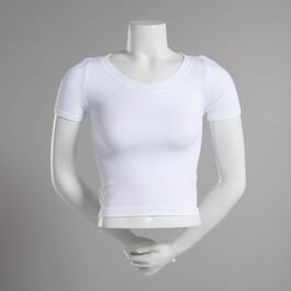 Juniors Eye Candy Sabrina Ribbed &amp; Seamless Fitted Tee