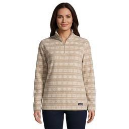Womens Lands End(R) Long Sleeve Fair Isle Fleece Sweatshirt