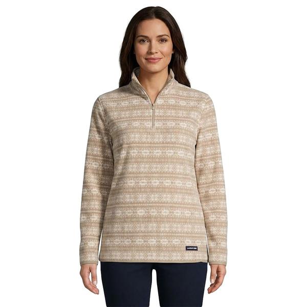 Womens Lands End(R) Long Sleeve Fair Isle Fleece Sweatshirt - image 