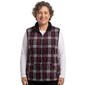 Plus Size Hasting & Smith Plaid Vest with Sherpa Trim- Black Red - image 1