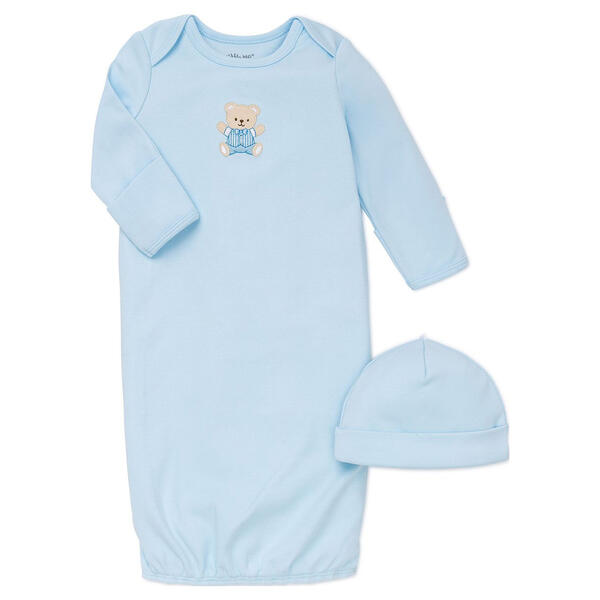 Baby Boy &#40;NB-3M&#41; Little Me Cute Bear Sleeper Nightgown & Hat - image 