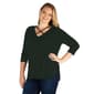 Plus Size 24/7 Comfort Apparel Criss Cross Round Hem Tunic Top - image 3