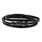 Mens Gentlemen's Classics Stainless Steel & Faux Leather Bracelet - image 1