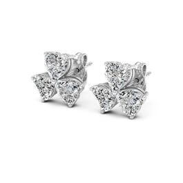 Moluxi&#40;tm&#41; Sterling Silver 3ctw. Fleur Moissanite Stud Earrings