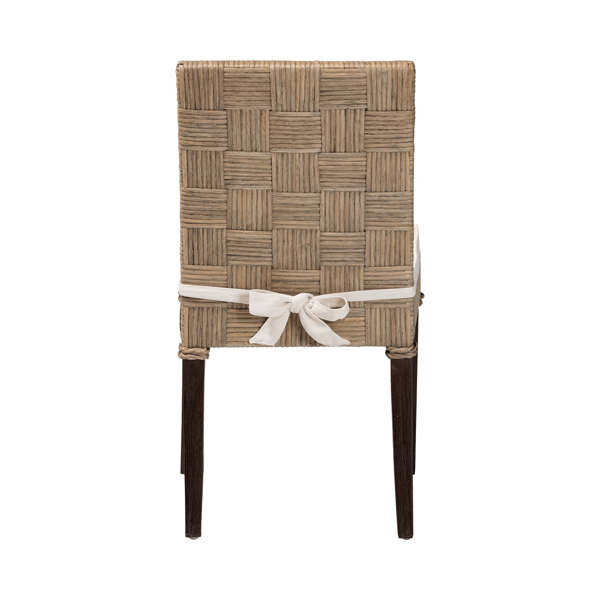 bali & pari Fatima Natural Rattan Dining Chair with Cushion