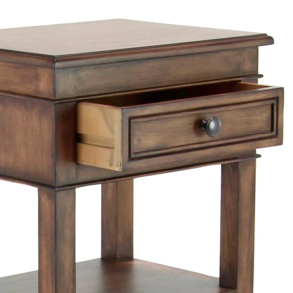 9th & Pike® Brown Pine Traditional Accent Table