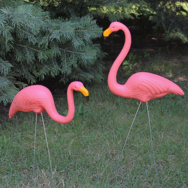 Northlight Seasonal Tropical Flamingo Lawn Stakes - Set of 2