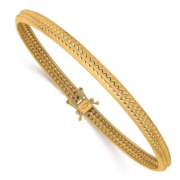 Gold Classics(tm)14kt. Yellow Gold Polished Textured Flexible Bangle - image 