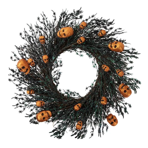 Northlight Seasonal 22in. Unlit Skulls &amp; Spiders Halloween Wreath