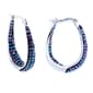 Silver Plated Crystal Inside Out Hoop Earrings - image 1