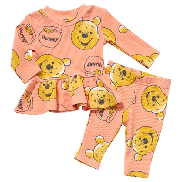 Baby Girl &#40;NB-9M&#41; Disney Winnie The Pooh Hunny Bear Pants Set - image 