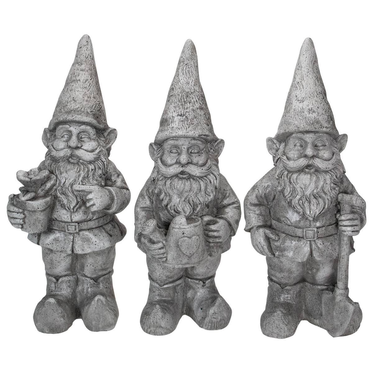 Northlight Seasonal Gardening Gnome Statues - Set of 3