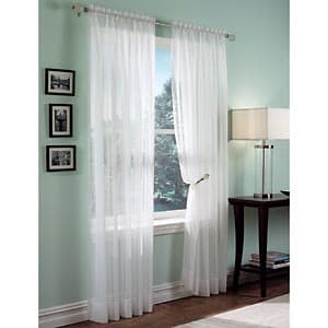 Roma II Voile Sheer Rod Pocket Curtain Panel - image 