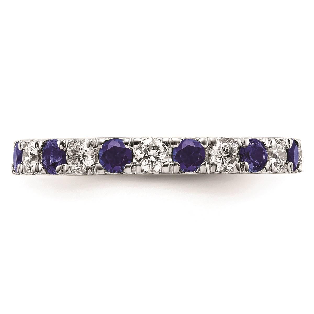 Pure Fire 14kt. White Gold Lab Created Blue Sapphire Band