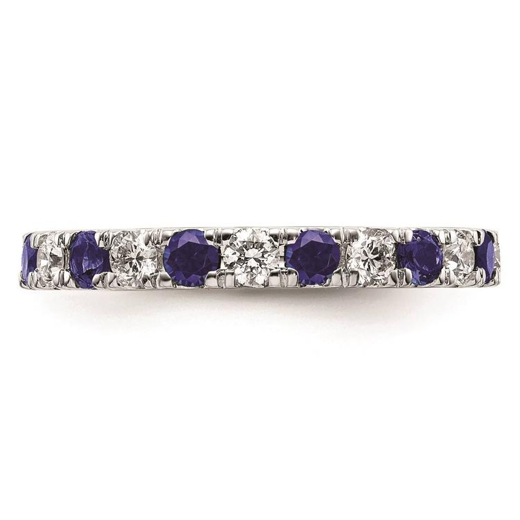 Pure Fire 14kt. White Gold Lab Created Blue Sapphire Band