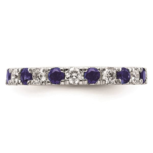 Pure Fire 14kt. White Gold Lab Created Blue Sapphire Band - image 