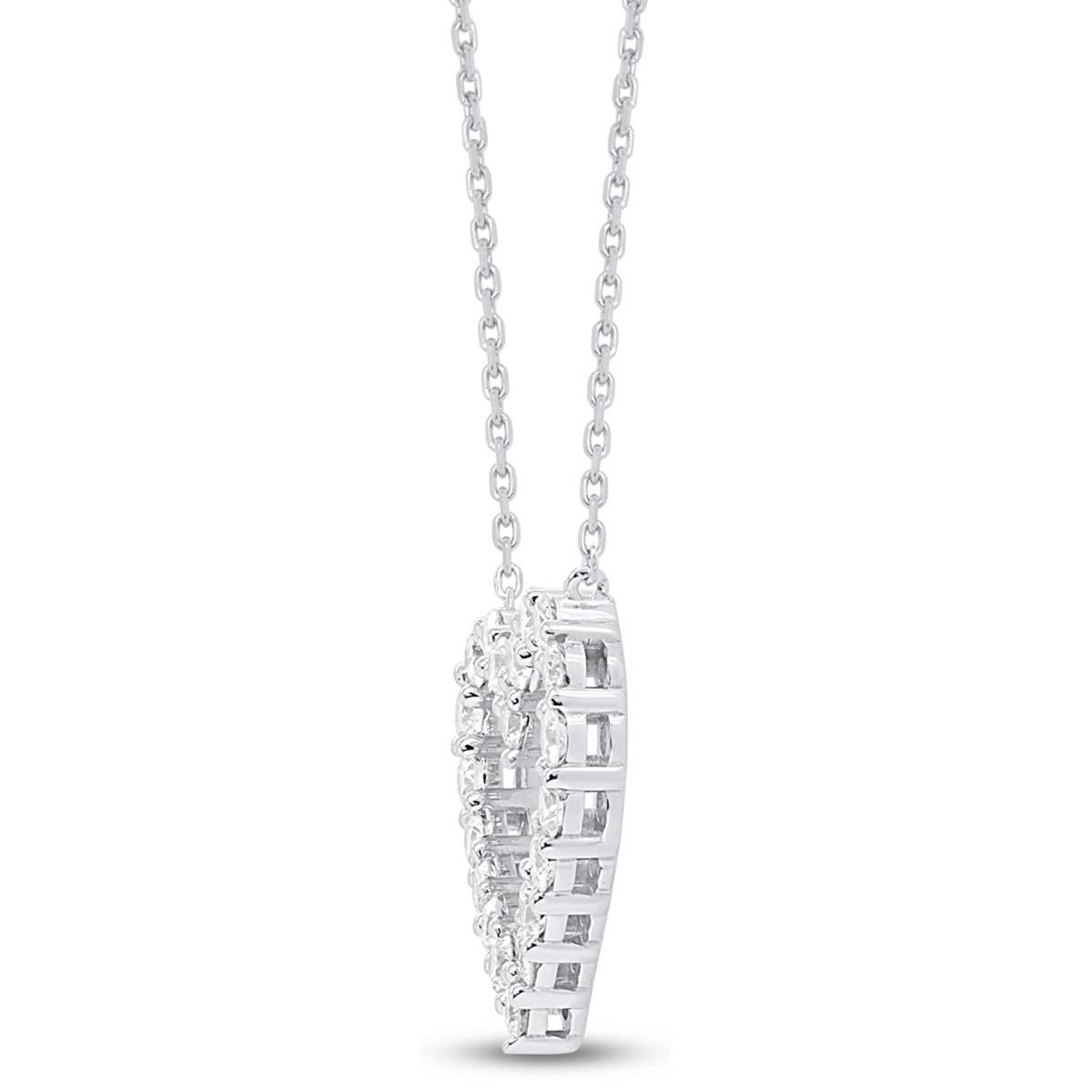 Nova Star® Sterling Silver Lab  Grown Diamond Open Heart Pendant