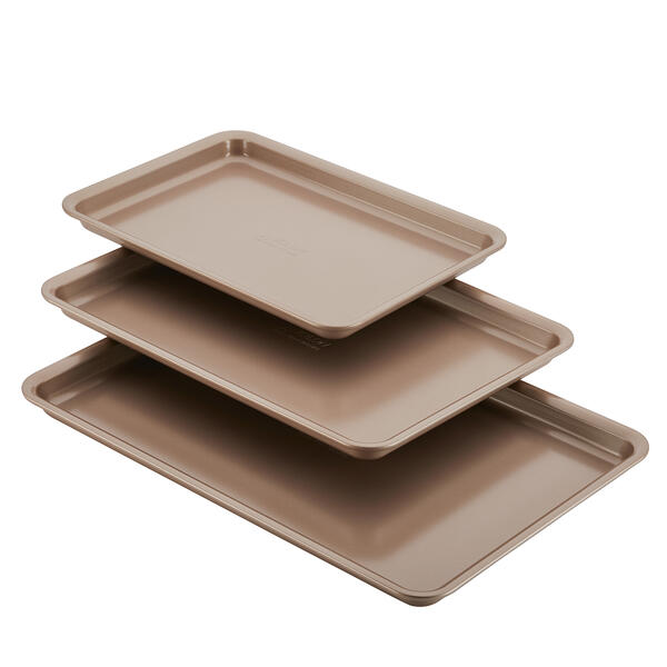Anolon&#40;R&#41; Advanced Bronze Nonstick Bakeware 3-Piece Cookie Pan Set - image 