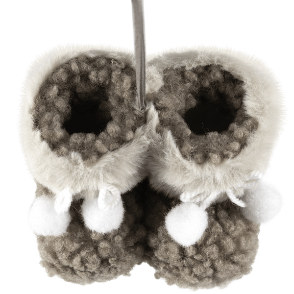 Northlight High Pile Fleece Winter Booties Christmas Ornament