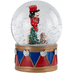 Northlight 6in. Nutcracker with Teddy Bear Christmas Snow Globe