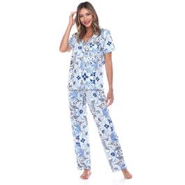 Womens White Mark 2pc. Tropical Pajama Set
