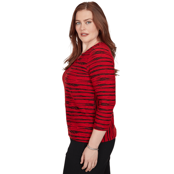 Petites Alfred Dunner Dinner Theater Spliced Stripe Contrast Tex